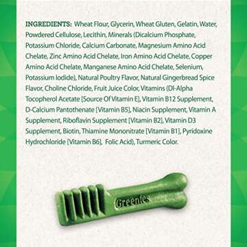 Greenies Regular Size Dental Dog Treats, Gingerbread Flavor , 6 oz. Pack (6 Count)