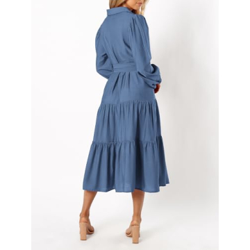 Stylish MASCOMODA Women's Long Sleeve Fall Midi Dress