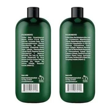 Botanic Hearth Vegan Collagen Infused Tea Tree Shampoo and Conditioner Set, 16 fl oz each - Sulfate Free, Paraben Free - For Itchy and Dry Scalp - Men and Women