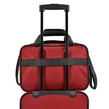 U.S. Traveler Lightweight Softside Suitcase, Rolling 20" Carry On Luggage, Red, Set