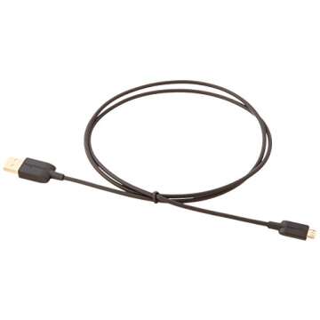Amazon Basics USB-A to Micro USB Charging Cable, 480Mbps Transfer Speed with Gold-Plated Plugs, USB 2.0, 3 Foot, Black