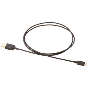 Amazon Basics USB-A to Micro USB Charging Cable, 480Mbps Transfer Speed with Gold-Plated Plugs, USB 2.0, 3 Foot, Black