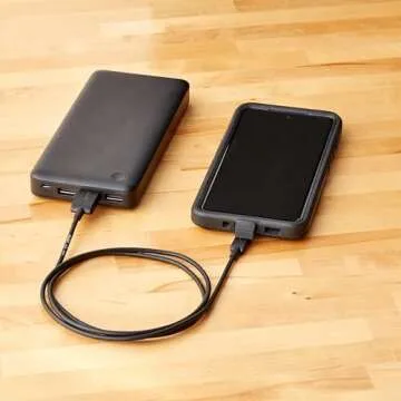 Amazon Basics USB-A to Micro USB Charging Cable, 480Mbps Transfer Speed with Gold-Plated Plugs, USB 2.0, 3 Foot, Black