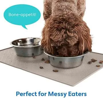 MIGHTY MONKEY Waterproof Pet Feeding Mat - 18x12 Silicone Solution