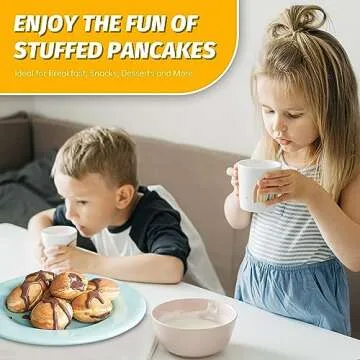 FineMade Mini Stuffed Pancakes Maker, Electric Ebleskiver Poffertjes Maker Pan, Danish Pancakes Maker, Cake Pop Maker, Bake 7x 2'' Ebelskivers without any Flipping operation