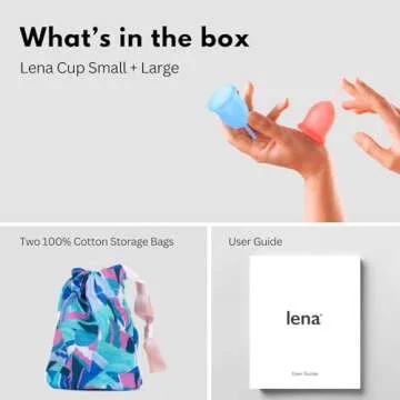 Lena Menstrual Cups, Reusable Period Cup, Tampons,Period Underwear and Menstrual Pads Alternative, Feminine Care, FSA Eligible, Silicone Menstrual Cup, Made in USA, Small & Large, Pink & Turquoise