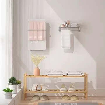 RONGJIA 2 Tier Bamboo Shoe Rack for Closet Free Standing Wood Shoe Shelf Storage Organizer for Entryway Small Space Stackable, Natural