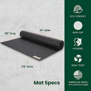 JadeYoga Travel Yoga Mat - Packable, Lightweight, and Portable Yoga Mat - Non-Slip Natural Rubber Mat for Women & Men - Great for Yoga, Home, Gym, Pilates, Fitness, and Stretching