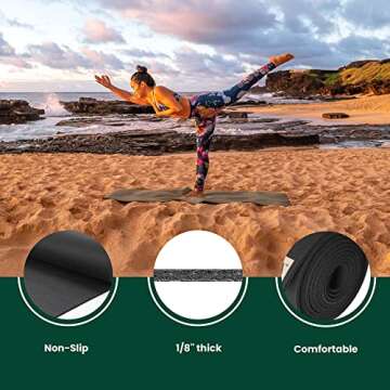 JadeYoga Travel Yoga Mat - Packable, Lightweight, and Portable Yoga Mat - Non-Slip Natural Rubber Mat for Women & Men - Great for Yoga, Home, Gym, Pilates, Fitness, and Stretching