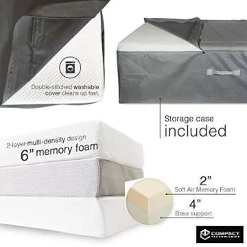 CT Portable Mattress - Folding Memory Foam Topper