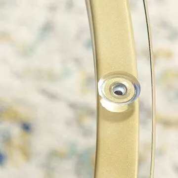 Walker Edison Cora Modern Round Faux Glass Top Coffee Table with X Base, 36 Inch, Glass and Gold