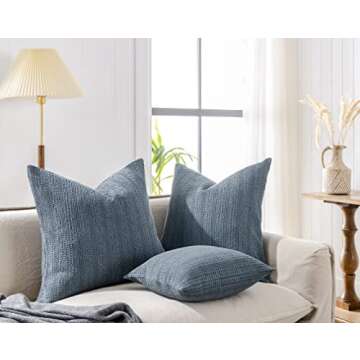 COCOPLOCEUS 24x24 Pillow Covers Set of 2 Cotton Shams