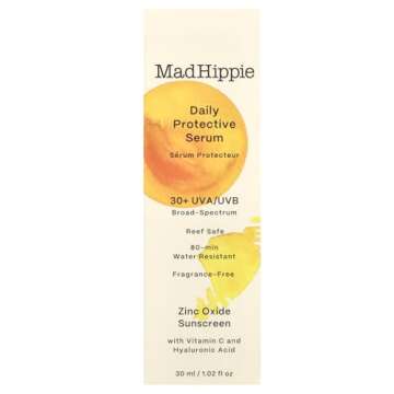 Mad Hippie Daily Protective Serum, 30 SPF Moisturizer & Mineral Sunscreen for Face, Zinc Oxide Mineral Face Sunscreen, Sun Skin Care, Water Resistant, Reef Safe, 1.02 Oz