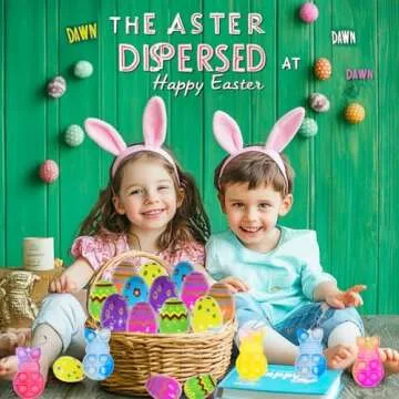 24 Prefilled Easter Eggs with Bunny Pop Fidget Toys