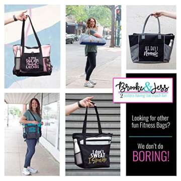 Gym Tote Bag for Women - If Only Sarcasm Burnt Calories Pink Workout Tote - Funny Gym Fitness Sayings - Fitness Tote Bag for Women (Gym Tote Bag, If Only Sarcasm Burnt Calories Pink)