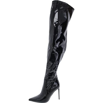 Steve Madden VIKTORY Black Patent Fashion Boots