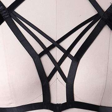 Body CAGE Women's Feather Body Harness - Adjustable Fashion Accessory