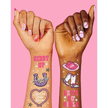 xo, Fetti Rodeo Birthday Party Temporary Tattoos - 46 silver Styles | Birthday Decorations, Giddy Up...