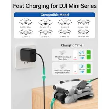LKTOP 30W Osmo Pocket 3 Charger, USB-C Fast Charger for DJI Neo/Avata/Mini Series Drone, Osmo Pocket Action Series Camera, Mic Mini Charging Case, HOVERAir X1 Drone, Mini 4/3/2/4K Series Charging Hub