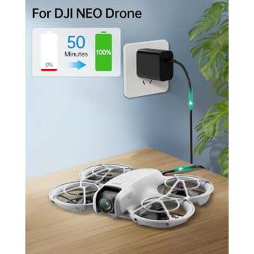 LKTOP 30W Osmo Pocket 3 Charger, USB-C Fast Charger for DJI Neo/Avata/Mini Series Drone, Osmo Pocket Action Series Camera, Mic Mini Charging Case, HOVERAir X1 Drone, Mini 4/3/2/4K Series Charging Hub