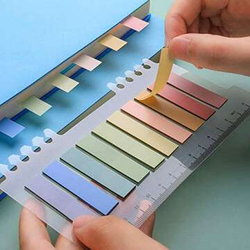 Tvoip 1400 Pieces Colored Page Markers,7 Sets Sticky Tabs in 60 Colors,Neon Sticky Notes Flags,Water...