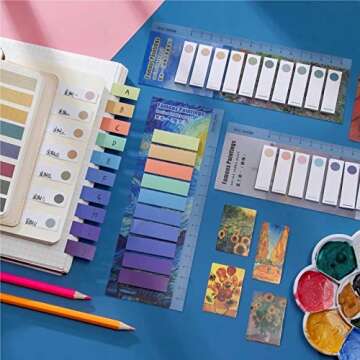 Tvoip 1400 Pieces Colored Page Markers,7 Sets Sticky Tabs in 60 Colors,Neon Sticky Notes Flags,Waterproof Writable Translucent Page Flags for Books,Bookmarks,Notebook,Removes Cleanly