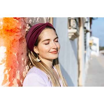 Tobeffect Headbands for Women Non Slip Turban Head Band Boho Elastic Hair Bands for Teen Girls Fashion Wraps Accessories Solid Color, 8 pack
