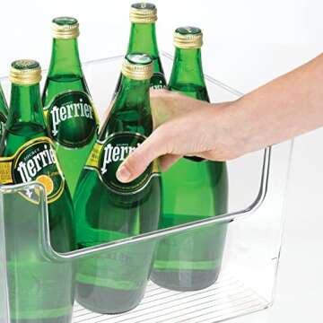 mDesign Plastic Open Front Storage Bin 6 Pack for Organization