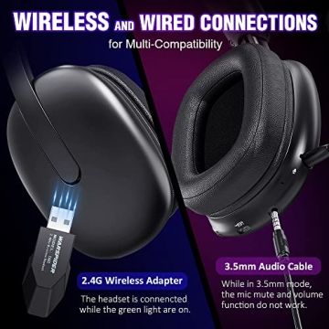 WolfLawS TA82 Wireless Gaming Headset - 7.1 Sound & Comfort