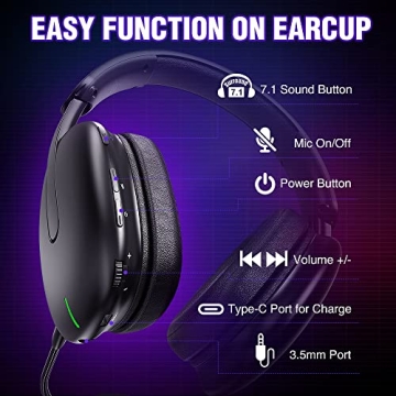WolfLawS TA82 Wireless Gaming Headset - 7.1 Sound & Comfort