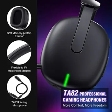 WolfLawS TA82 Wireless Gaming Headset - 7.1 Sound & Comfort