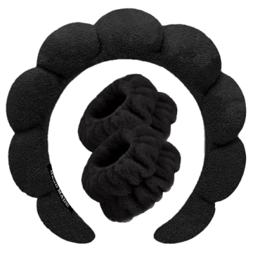 Spa Headbands and Wristband Set - Bubble Terry Makeup Accessories for Women