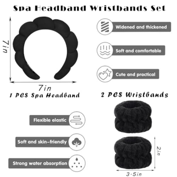 Adorable Spa Headband and Wristband Set for Women