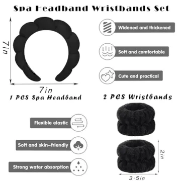Adorable Spa Headband and Wristband Set for Women