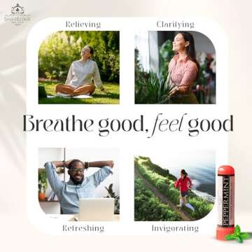 Peppermint Inhaler Nasal Stick - Aromatherapy Nasal Inhaler, Portable Nose Inhaler Stick, Non Drowsy Motion Sickness Nausea Stick with Peppermint Essential Oil for Migraine Stick, and Headache