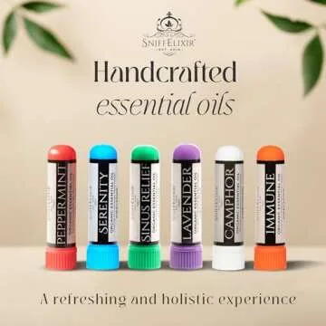 Peppermint Inhaler Nasal Stick - Aromatherapy Nasal Inhaler, Portable Nose Inhaler Stick, Non Drowsy Motion Sickness Nausea Stick with Peppermint Essential Oil for Migraine Stick, and Headache