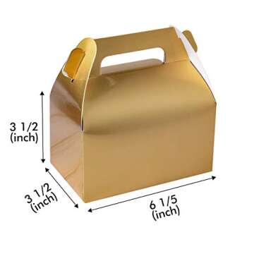 Elegant 50-Pack Gold Gable Treat Boxes for Events