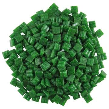 Jennifer's Mosaics 3/8-Inch Venetian Style Glass Mosaic Tile, Dark Green, 8-Ounce