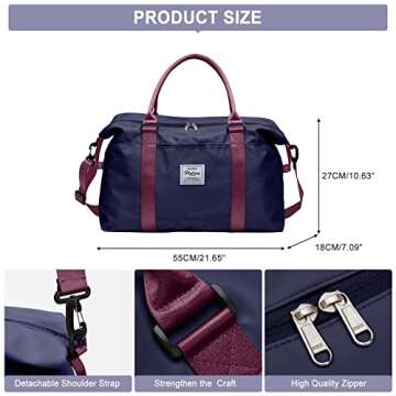 Women’s Travel Duffel Bag - Sports Tote & Weekend Essential