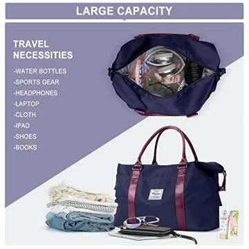 Stylish Travel Duffel Bag for Women - Gym & Weekend Use