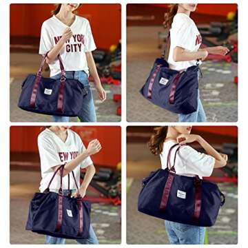 Stylish Travel Duffel Bag for Women - Gym & Weekend Use