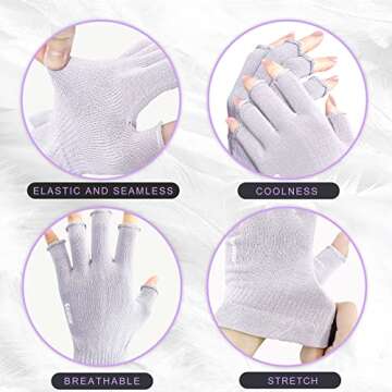 GSAFEME Cotton Gloves for Dry Hands - Fingerless Touchscreen Moisturizing Gloves for Sleeping - Cott...