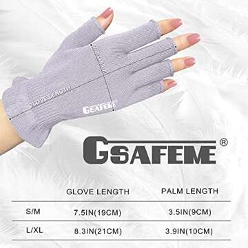 GSAFEME Cotton Gloves for Dry Hands - Fingerless Touchscreen Moisturizing Gloves for Sleeping - Cotton Eczema Gloves for Men and Women, Purple S/M 1 Pair