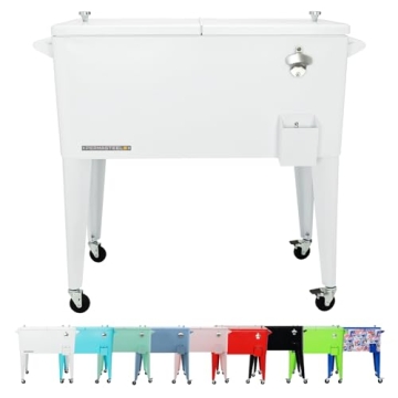 Permasteel 80-Qt Retro Outdoor Cooler - Stylish, Durable & Mobile