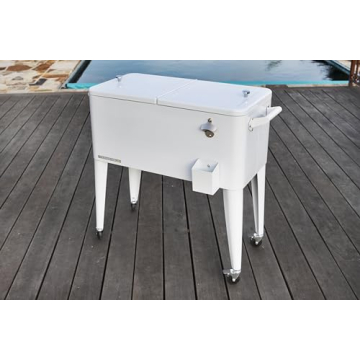Permasteel 80-Qt Retro Outdoor Cooler Durable Stylish Mobile