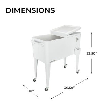 Permasteel 80-Qt Retro Outdoor Cooler Durable Stylish Mobile