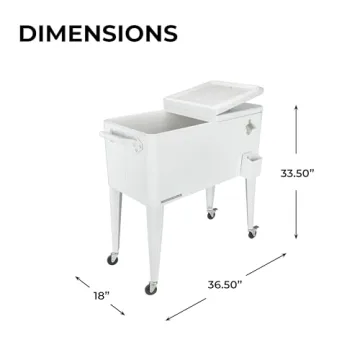 Permasteel 80-Qt Retro Outdoor Cooler Durable Stylish Mobile