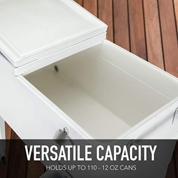 Permasteel 80-Qt Retro Outdoor Cooler Durable Stylish Mobile