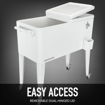 Permasteel 80-Qt Retro Outdoor Cooler Durable Stylish Mobile