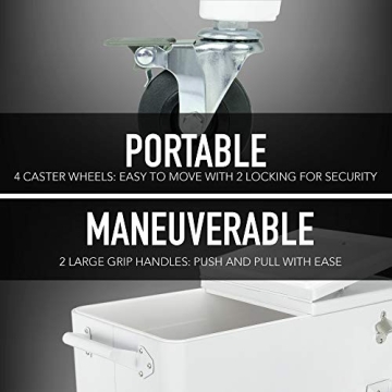 Permasteel 80-Qt Retro Outdoor Cooler Durable Stylish Mobile